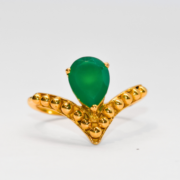 Picture of Natural Green Onyx Ring